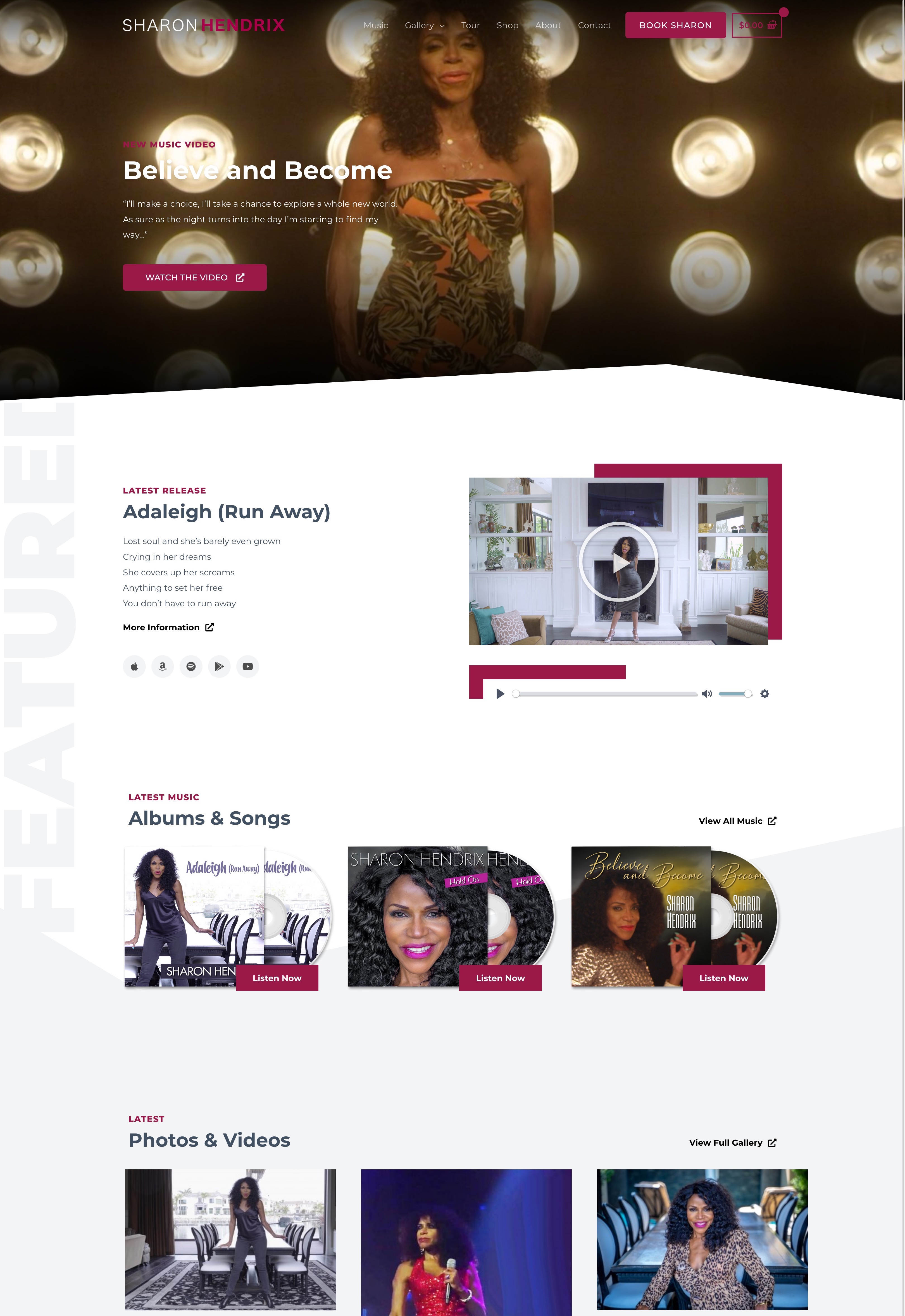 Sharon Hendrix Website Screenshot