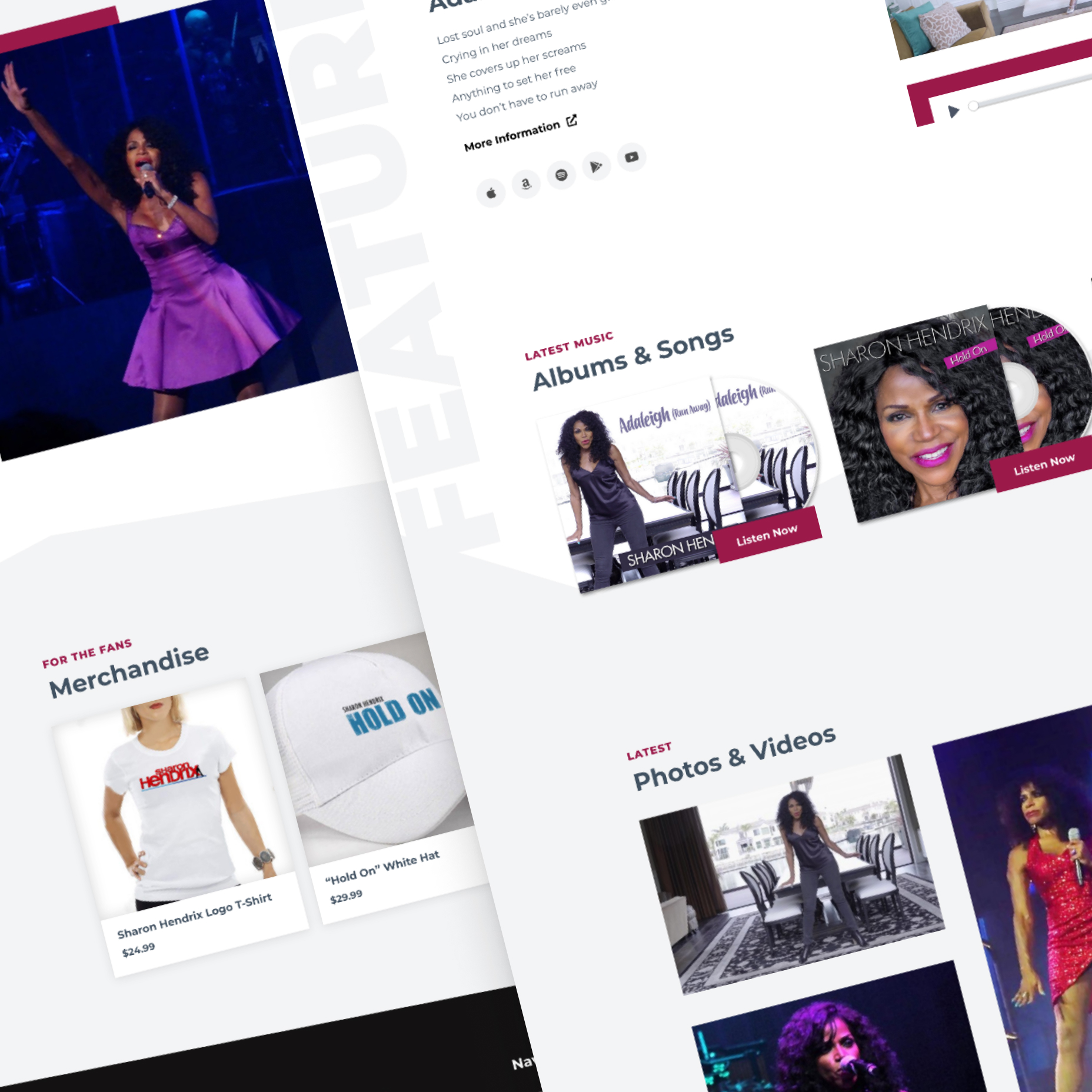 Sharon Hendrix Website Screenshots